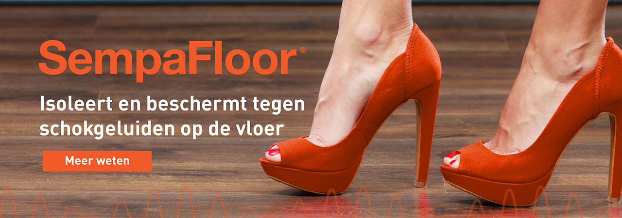 SempaFloor een een product voor geluidsisolatie van vloeren ideaal tegen geluiden van lopen en impactgeluiden op de vloer.